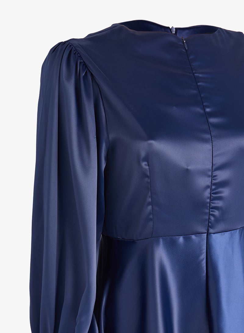 خزانة فستان مقاس كبير بكسرات وياقة بفتحة مفتاح - Image 3